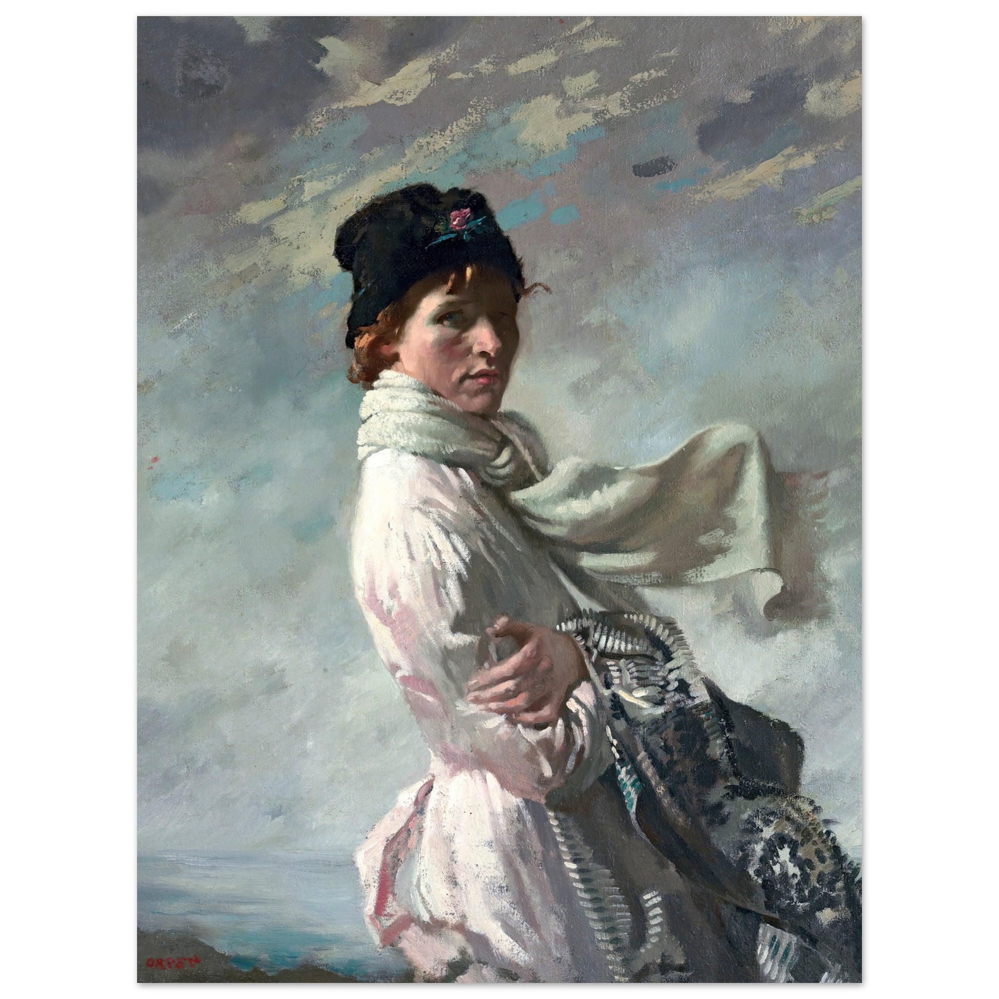 Unframed fine art print of In Dublin Bay: Portrait of the Artist’s Wife by Sir William Orpen, Irish Impressionist masterpiece.