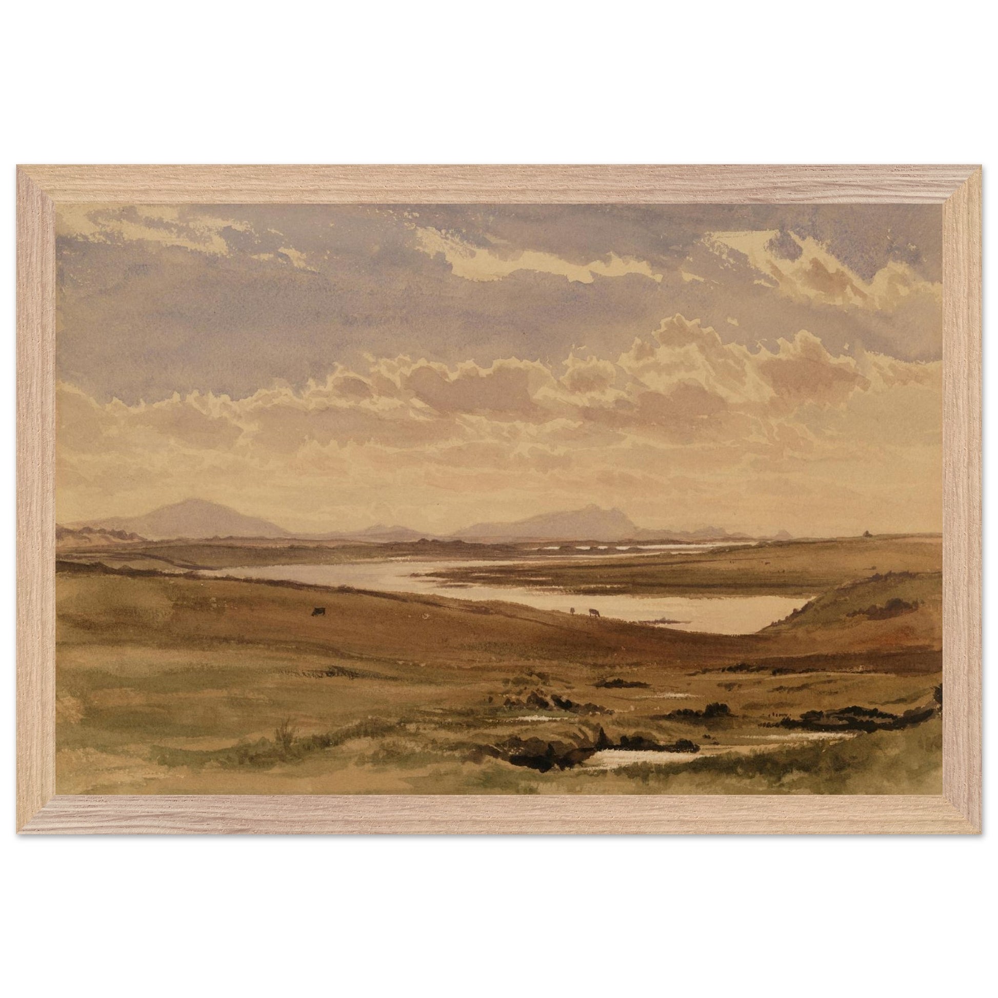 Framed art print of The Upper End of Lough Corrib by Frederic William Burton, ready-to-hang premium frame.