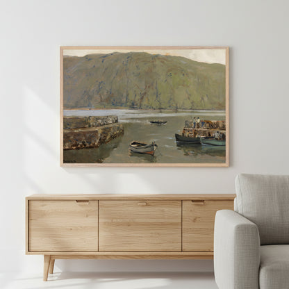 The Harbour, Leenane – James Humbert Craig Irish Landscape Wooden Framed Art Print 70×100 cm / 28×40" – view 10 | Buy Irish Art