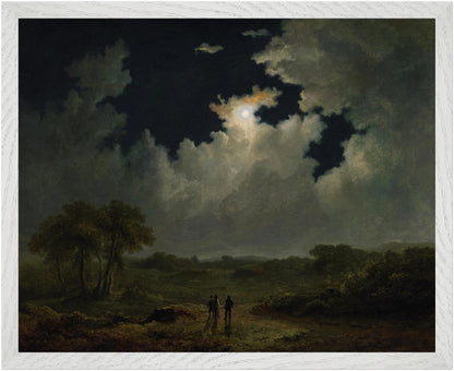 The Poachers by James Arthur O’Connor framed in white – 40×50cm Irish Romantic landscape wall art