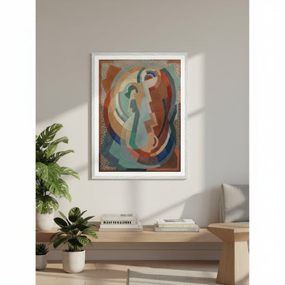 The Virgin and Child by Mainie Jellett – white framed Irish Modernist sacred art print