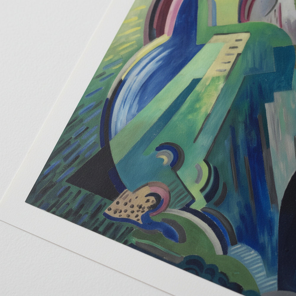 The Virgin of Éire by Mainie Jellett - close-up of unframed art print showing matte paper texture