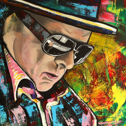 Van Morrison framed portrait art print, iconic Irish musician wall art