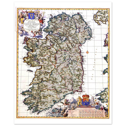 Map of Ireland 1689 by Nicolaes Visscher II – Collector’s Edition fine art print 40x50cm